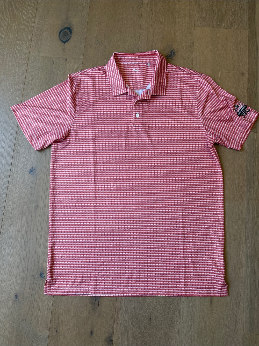 Puma Red and White Striped Polo